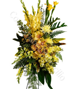 consegna-fiori-a-domicilio-cuscino-lutto-orchidee-fiori-gialli