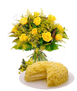 bouquet-di-mimose-e-rose-con-torta-mimosa